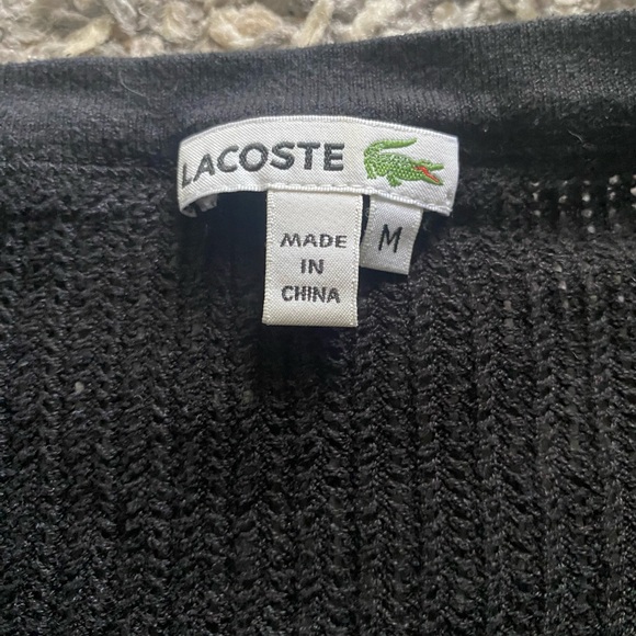 LACOSTE black crochet t shirt - Picture 7 of 7